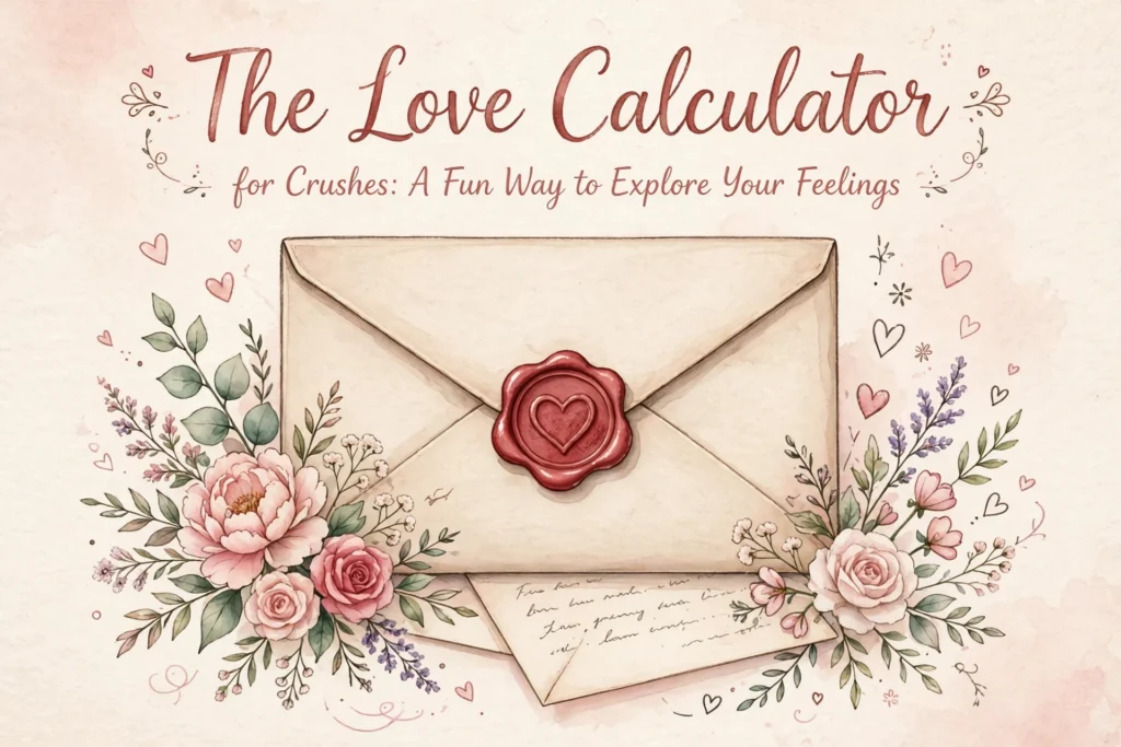 Love calculator for crushes - The Love Calculator - secret love letter envelope with heart wax seal