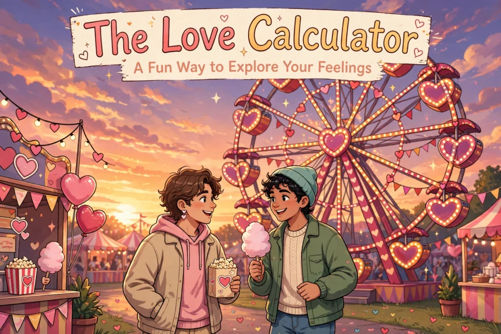Love calculator for crushes - The Love Calculator - carnival ferris wheel with heart lights at sunset