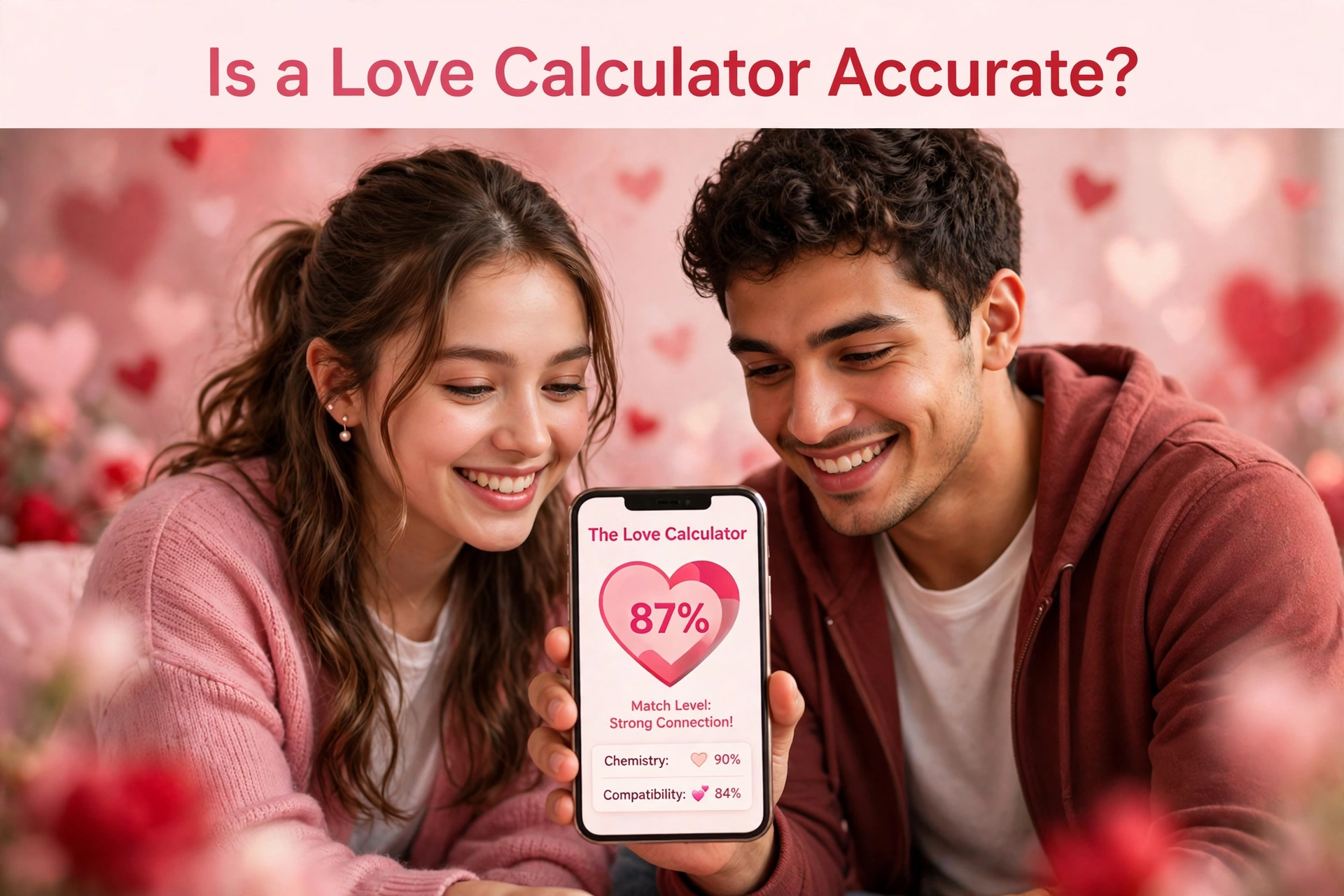 Is a love calculator accurate? Couple checking their love score on The Love Calculator