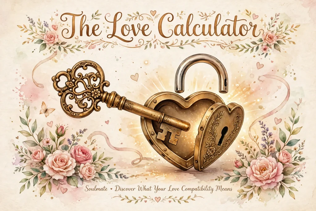 true love calculator soulmate - golden key unlocking a heart-shaped lock - The Love Calculator