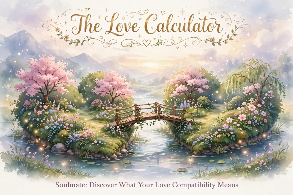 true love calculator soulmate - bridge over a river connecting two heart-shaped islands - The Love Calculator